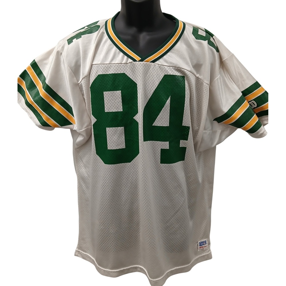 Vintage Wilson Green Bay Packers Jersey 84 White Mesh Team NFL Mens Medium USA